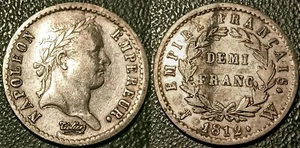 Napoléon Ier - demi franc argent 1812 W, Lille TTB+ ! F.178/48 - Imagen 1 de 1