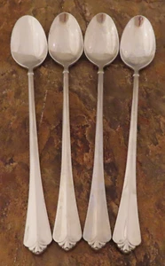 Oneida Juilliard Cube Set of 4 Iced Tea Spoons Stainless Flatware Lot M - Picture 1 of 4