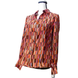 $79.00 Bar III Printed Collared Button Up Shirt,Valencia Combo, XS - Picture 1 of 10
