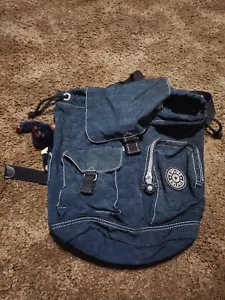 Kipling Firefly Rucksack kleiner blauer leichter Nylonrucksack Gorilla Schlüsselanhänger - Bild 1 von 13