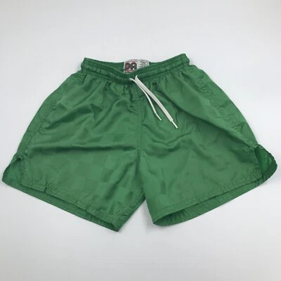 Shorts de futebol vintage Don Alleon xadrez verde atlético juvenil tamanho pequeno retrô - Imagem 1 de 4