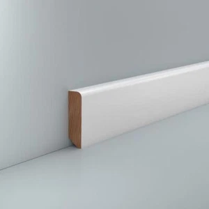 Sockelleiste Buche weiß 16 x 58 mm Holz lackiert RAL 9010 Fußleiste Parkett - Bild 1 von 3