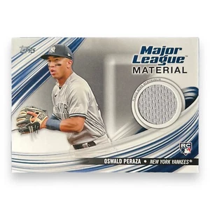 Tarjeta reliquia Oswald Peraza 2023 Topps S2 Major League Materials RC NY Yankees - Imagen 1 de 2