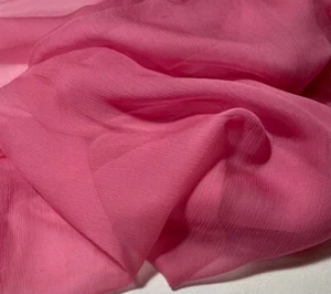 Bubblegum Pink - Crinkle Silk Chiffon Fabric - Picture 1 of 4
