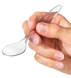 50 Count 5 Inch Plastic Tasting Spoons Reusable Mini Spoons for Ice Cream Tea - Picture 1 of 5