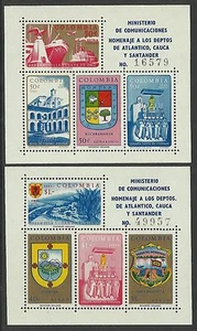 COLOMBIA. 1961. Atlantico Tourist Issue Miniature Sheets. SG: MS1087/88. MH - Picture 1 of 1