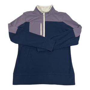Straight Down Golf Women's 1/4 Zip Pullover Navy Blue/Purple Size Medium - Imagen 1 de 13