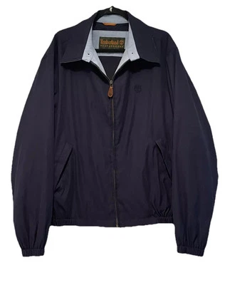 Chaqueta Timberland Para Hombre XL Weathergear Azul Marino Bombardero Cremallera Bolsillos Lona Foto 1 de 4