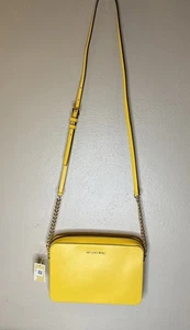 NEU Michael Kors Jet Set, Sunflower 🌻 Gelb Leder Umhängetasche Neu mit Etikett - Bild 1 von 9