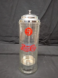 Vintage Pepsi Cola 5 Cent Glas Strohhalm Spender 1800er Firma Riverside, ca -11" - Bild 1 von 10