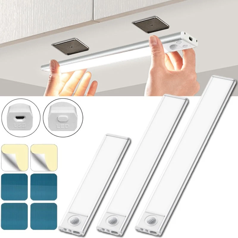 LED Unterbauleuchte mit Bewegungsmelder USB Schrank Küche Wiederaufladbare Akku - Bild 1 von 4