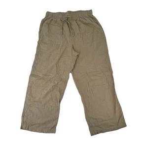Lucky Brand Medium Women Beige Linen Blend Pants Pull On Drawstring 7WP2820 L37 - Picture 1 of 9