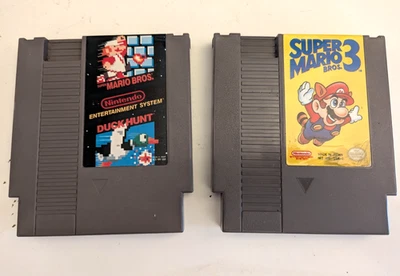 Super Mario Bros 3 and 1 w/ Duck Hunt NES Lot OEM Bundle Games TESTED & WORKING - Image 1 of 4