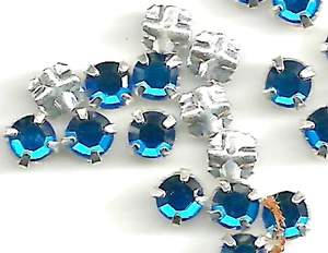 85 Swarovski Crystal Capri Blue Rose Montees 10SS 3.2 mm SMV8 - Picture 1 of 3