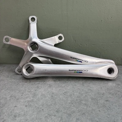 Vintage 1989 Shimano 600 Crank Arms  172.5mm Ultegra FC-6400 Tri Color 130 BCD - Image 1 of 4