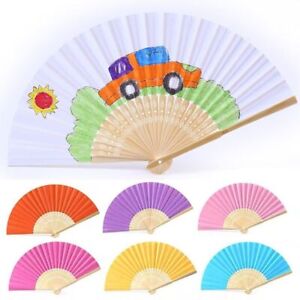 Blank paper fan 21 cm folding fan handmade DIY children children
