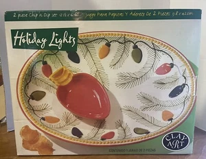 "Clay Art 1998 (2) Stück Chip 'n Dip Set Urlaubslichter 12,5"" x 16,5"" - Bild 1 von 3