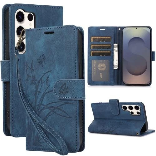 Para Samsung Galaxy S25 Ultra 5G Orchid Mariposa Relieve Cuero Teléfono Carcasa - Imagen 1 de 1