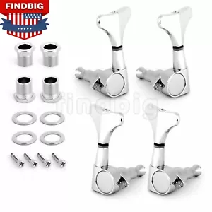 Clavijas de afinación de bajos afinadores cabezales de máquina para guitarra de 4 cuerdas sellado 2L2R tecla plateada - Imagen 1 de 6