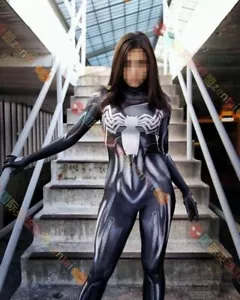 Mujer Veneno Araña Mono Cosplay Disfraz Cómic Halloween Adulto/Niños - Imagen 1 de 6