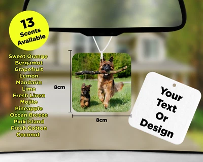 Personalised Car Air Freshener Any Picture Photo & Text Double Sided Print - Image 1 of 4