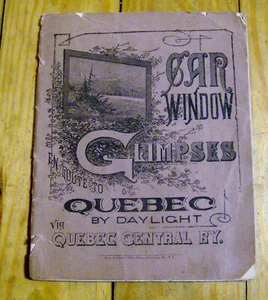 RARA antica brochure ferrovia 1880 vetri auto scorci QUEBEC FERROVIA CENTRALE - Foto 1 di 3
