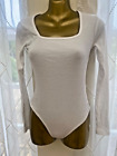 Bodysuit White Long Sleeved Stretchy In the Style Size 10 BNWoT