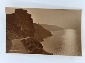 AK North Walk Trail Way Cliff Walk Lynton England Richter RPPC Echtfoto - Bild 1 von 4