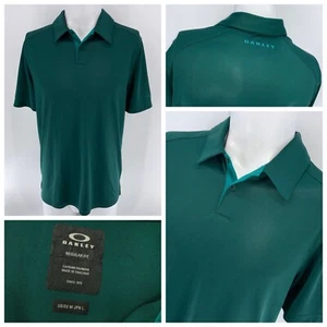 Oakley Golf Polo Shirt M Men Hunter Green Polyester Regular Fit YGI P4-147 - Picture 1 of 12