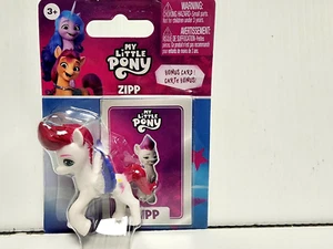 Minifigura de personaje My Little Pony Zipp con tarjeta extra juguete tapa de pastel aprox 2" - Imagen 1 de 3