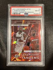 LeBron James Dwyane Wade LEGENDARY TANDEMS 2021 Contenders Red Cracked Ice PSA 8