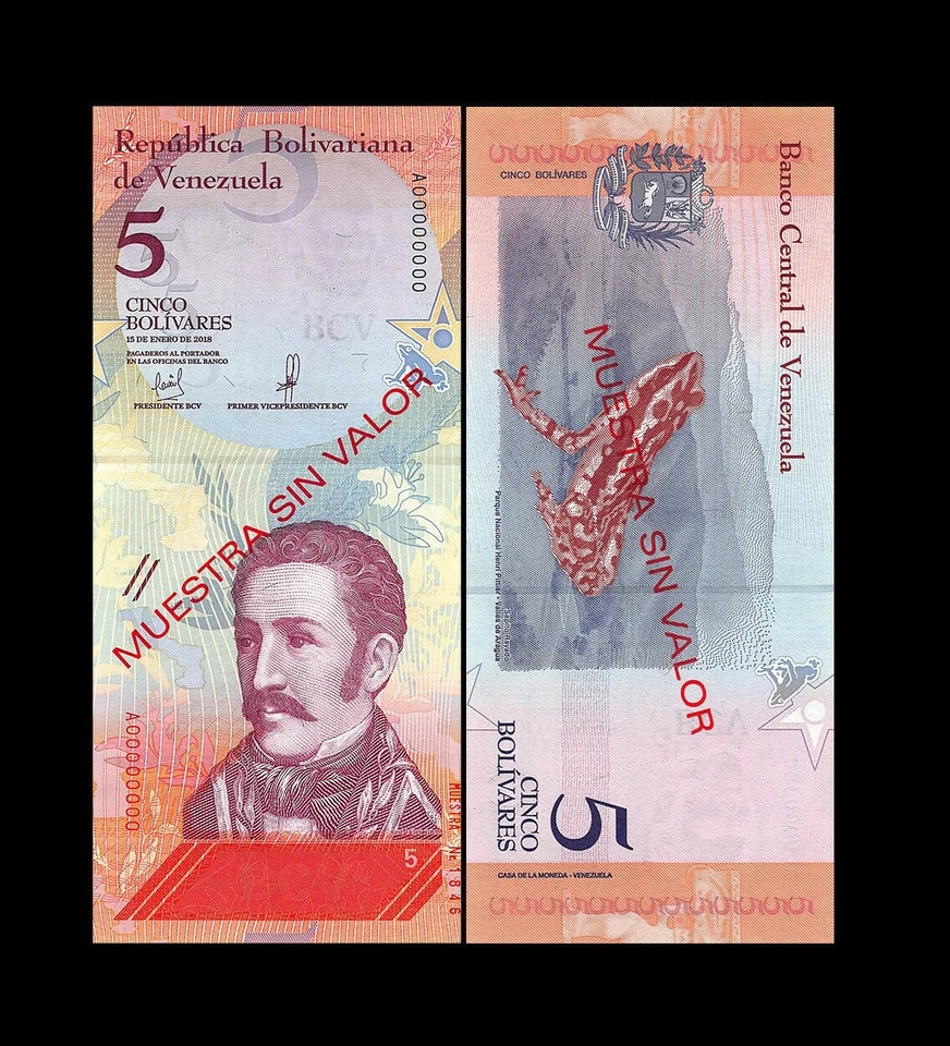 Venezuela 5 Bolivar Soberano 2018 UNC**New - Specimen - Image 1 of 1