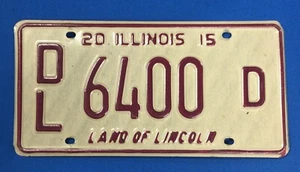 2015 Illinois License Plate, DL 6400 D, Land Of Lincoln - Picture 1 of 2