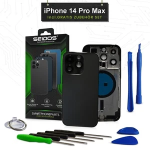 Backcover für iPhone 14 Pro Max Schwarz Gehäuse Rückseite Frame Housing SEIDOS - Picture 1 of 2