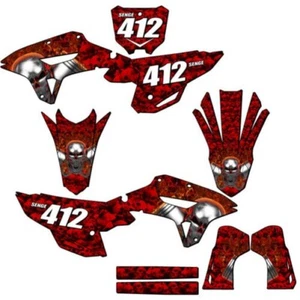 2022-2024 CRF 250 RX FLAMING GEARHEAD Red Senge Graphics Kit Compatible with - Picture 1 of 10