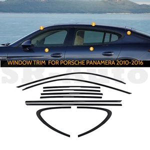 For 2012-2016 Porsche Panamera Chrome Black Windows Sill Molding Strip Trim S - Picture 1 of 3