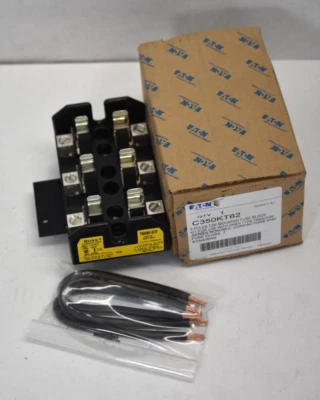 Eaton C350KT62 3 Pole Top Mounted Fuse Block Kit Contactor Starter T60060-3CR — 第 1/4 张图片