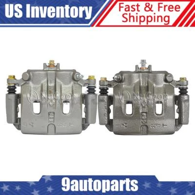 Pair Front Disc Brake Calipers w/ Bracket For 2000 2001 2002 2003 INFINITI QX4 - Image 1 of 4