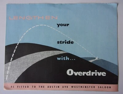 AUSTIN A90 WESTMINSTER SALOON With OVERDRIVE orig 1955 UK Mkt Sales Brochure - Image 1 of 4