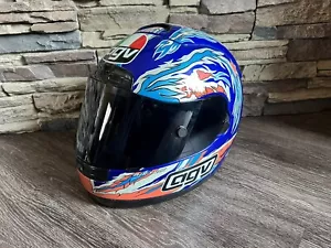 Vintage AGV X-Vent Mat Mladin Replica Motorcycle Racing Helmet - 1999 - Size L - Foto 1 di 16