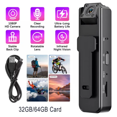 Portable 1080P Pocket Video Audio Outdoor Sports 180-Degree Rotating Lens Camera - Image 1 of 4