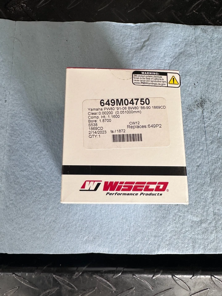 Pistón Wiseco Yamaha BW80 PW80 Big Wheel 80 +,5 mm 47,5 mm diámetro 649M04750 MOTO Foto 1 de 4