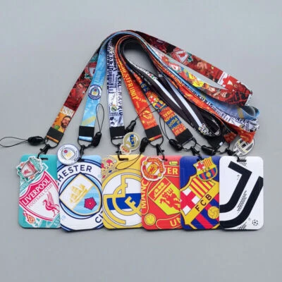 Sport Football Gift fans ID Badge Card Holder & Lanyard Neck Strap