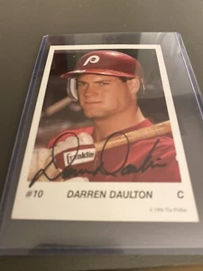 Darren Daulton 1986 Phillies Autograph Signed Team Issue 4x6 Tastykake Postcard - Picture 1 of 2