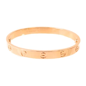 CARTIER Love Bracelet Bangle Cartie#16 B6081417 18K Rose Gold - Picture 1 of 11