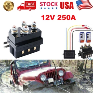 12V 250A Winch Solenoid Relay Controller Contactor for Polaris with 2 Remote US - Foto 1 di 18