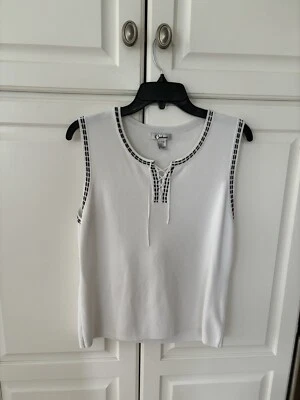 Camisa blanca a cuadros elegante para mujer CARDUCCI Designer Stretch Top M años 90 Foto 1 de 4