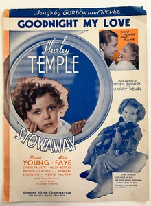Shirley Temple "Goodnight My Love" 1936 Sheet Music from the Film Stowaway - Picture 1 of 3