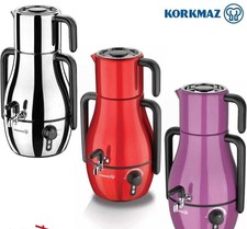 Korkmaz A337 Demfora elektrischer Teekocher 3,9 lt Lila-Rot-Schwarz-Satin