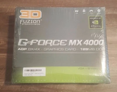 3d FUZION Nvida GeForce MX4000 AGP8X/4x 128MB DDR Graphics Card - Factory Sealed - Image 1 of 2